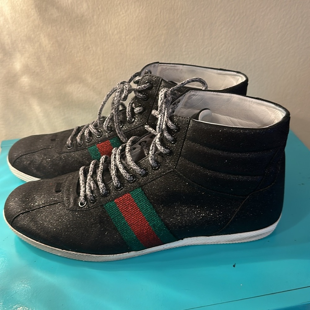 Gucci - Bright Super High-Top Black Shimmer 11.5 USA 10.5 euro